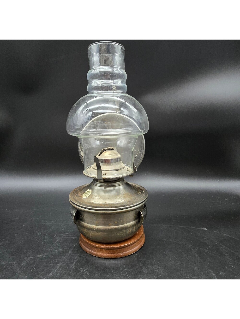 Vintage Kaadan Ltd Pewter Sconce Oil Lamp 11.5" Wall Mount & Tabletop Complete
